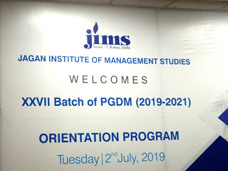 JIMS Rohini Orientation Program for PGDM Batch (2019-21) on 2nd July 2019
