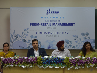 JIMS Rohini Orientation Programme of PGDM Retail Management Xth Batch (2019-21)