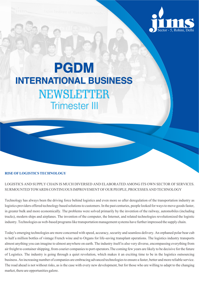 JIMS PGDM-IB Online newsletter [Trimester-III]