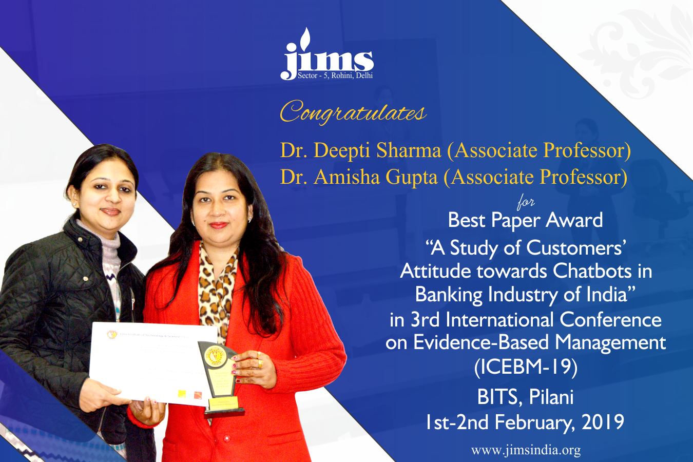 Dr. Deepti Sharmaand Dr. Amisha Gupta JIMS Rohini