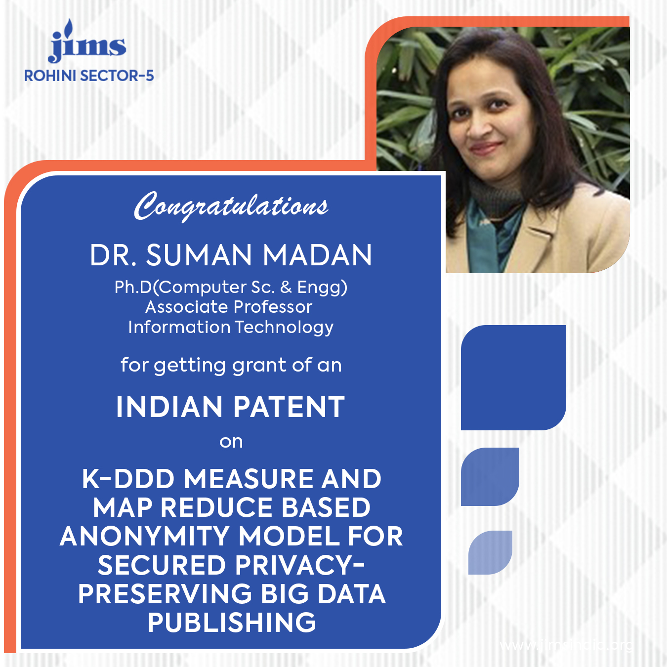 Indian Patent Dr. Suman Madan JIMS Rohini