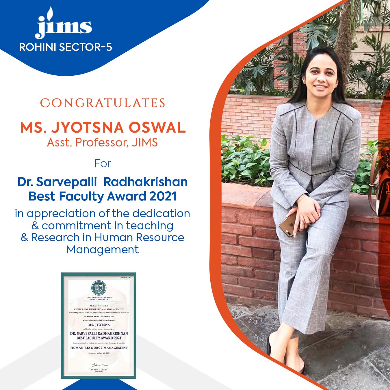 Ms. Jyotsana oswal Faculty JIMS Rohini