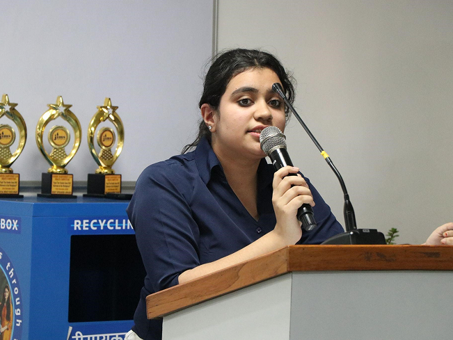 students engaging panelists