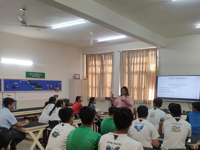 student storytelling activity