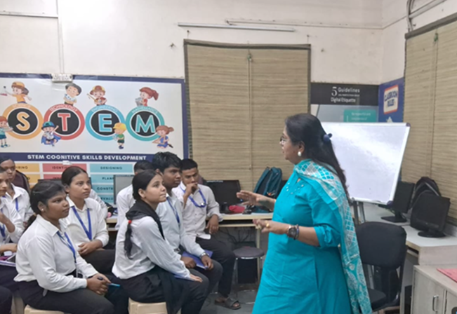 students learning digital skills