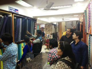 JIMS Students The field visit to fabric retailers and wholesalers at Nehru Place market