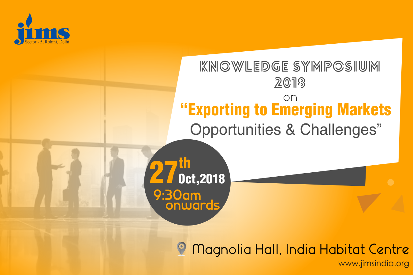 JIMS Rohini is organizing Knowledge Symposium on Exporting to Emerging Markets – Opportunities & Challenges