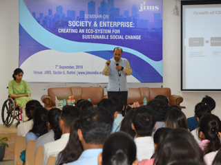 Jims Rohini Organised Seminar on Society and Enterprise -- Creating a Sustainable Eco-system